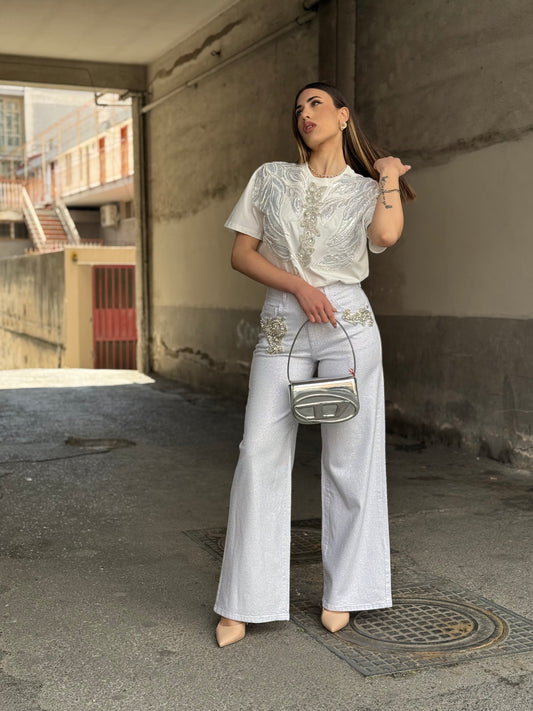 Pantalone SPAZIO22 JEAQNS WHITE