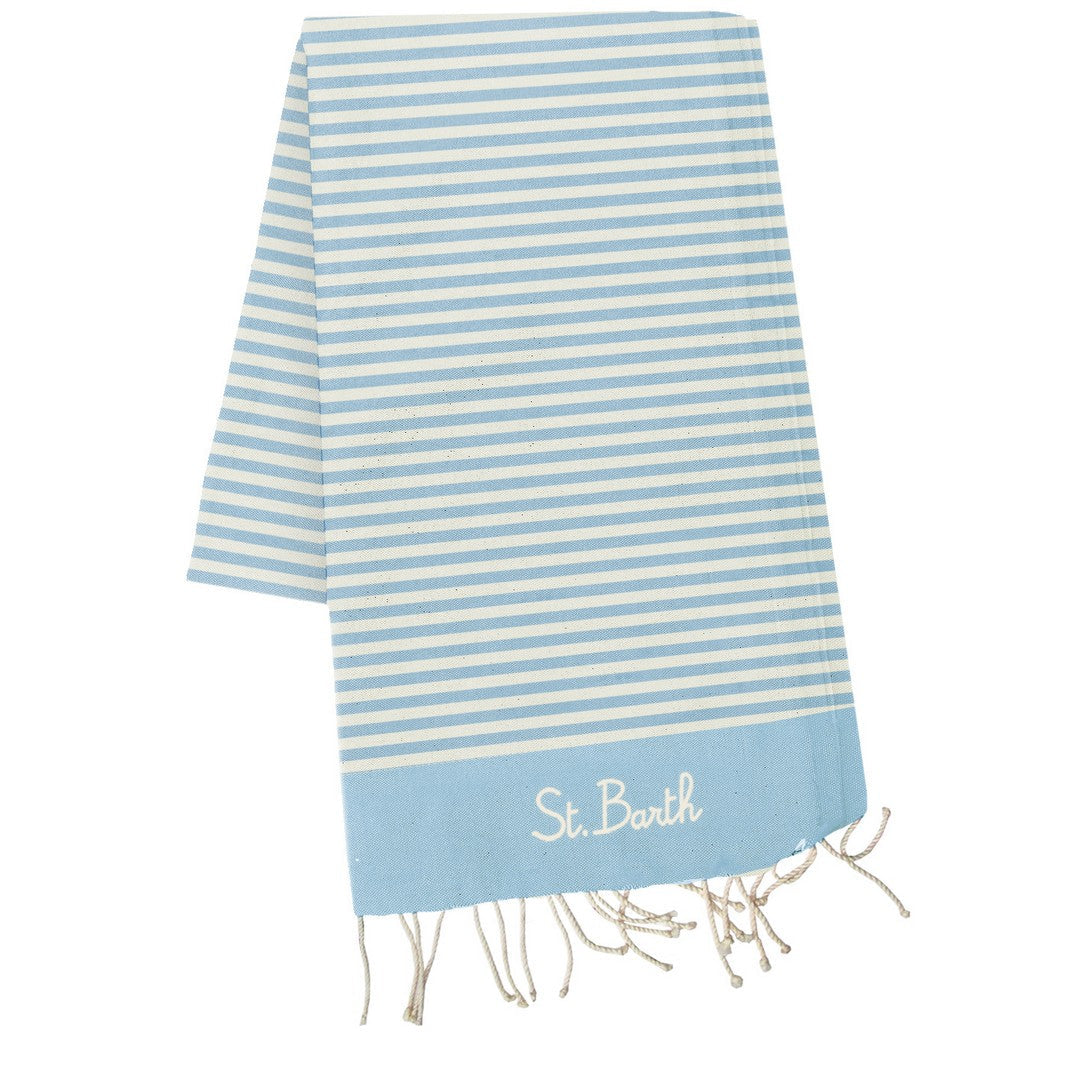 Telo mare SAINT BARTH -FOUTHAS 1- bianco/azzurro