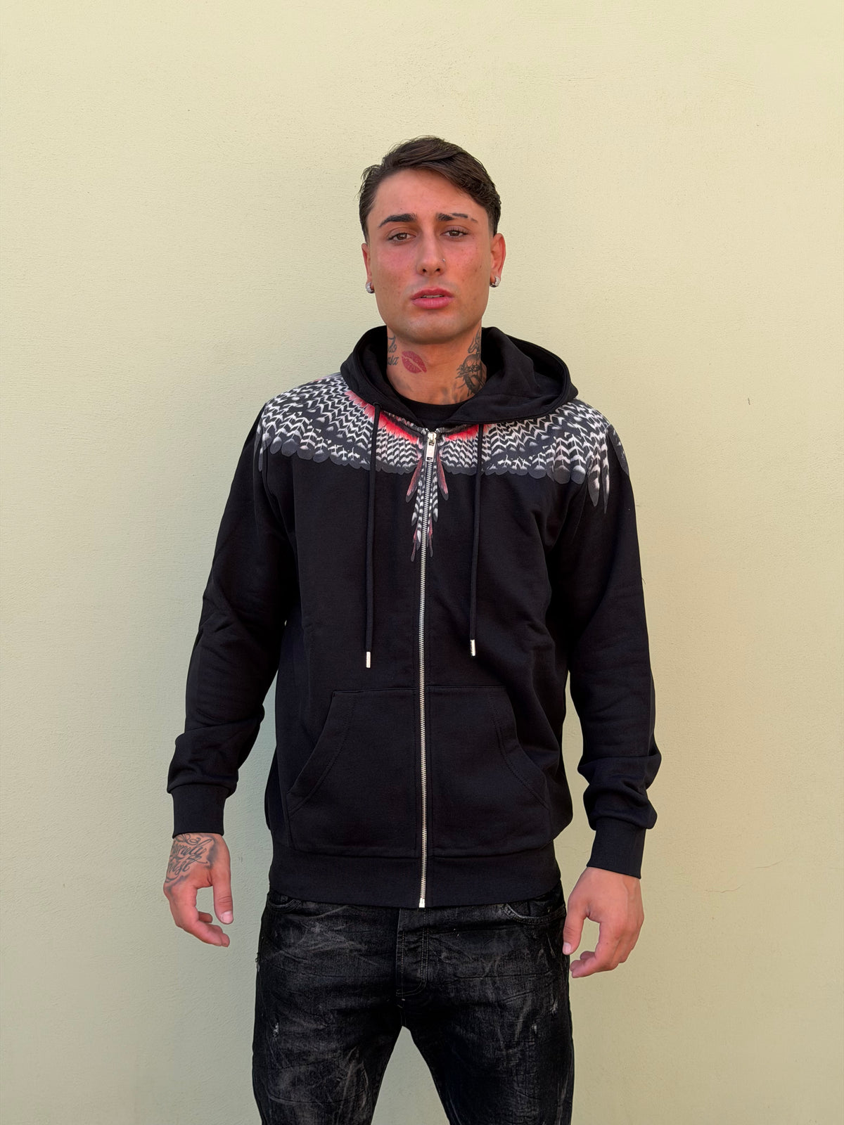 Felpa con cappuccio e zip MARCELO BURLON / COUNTY OF MILAN -F6CMMAZH038-