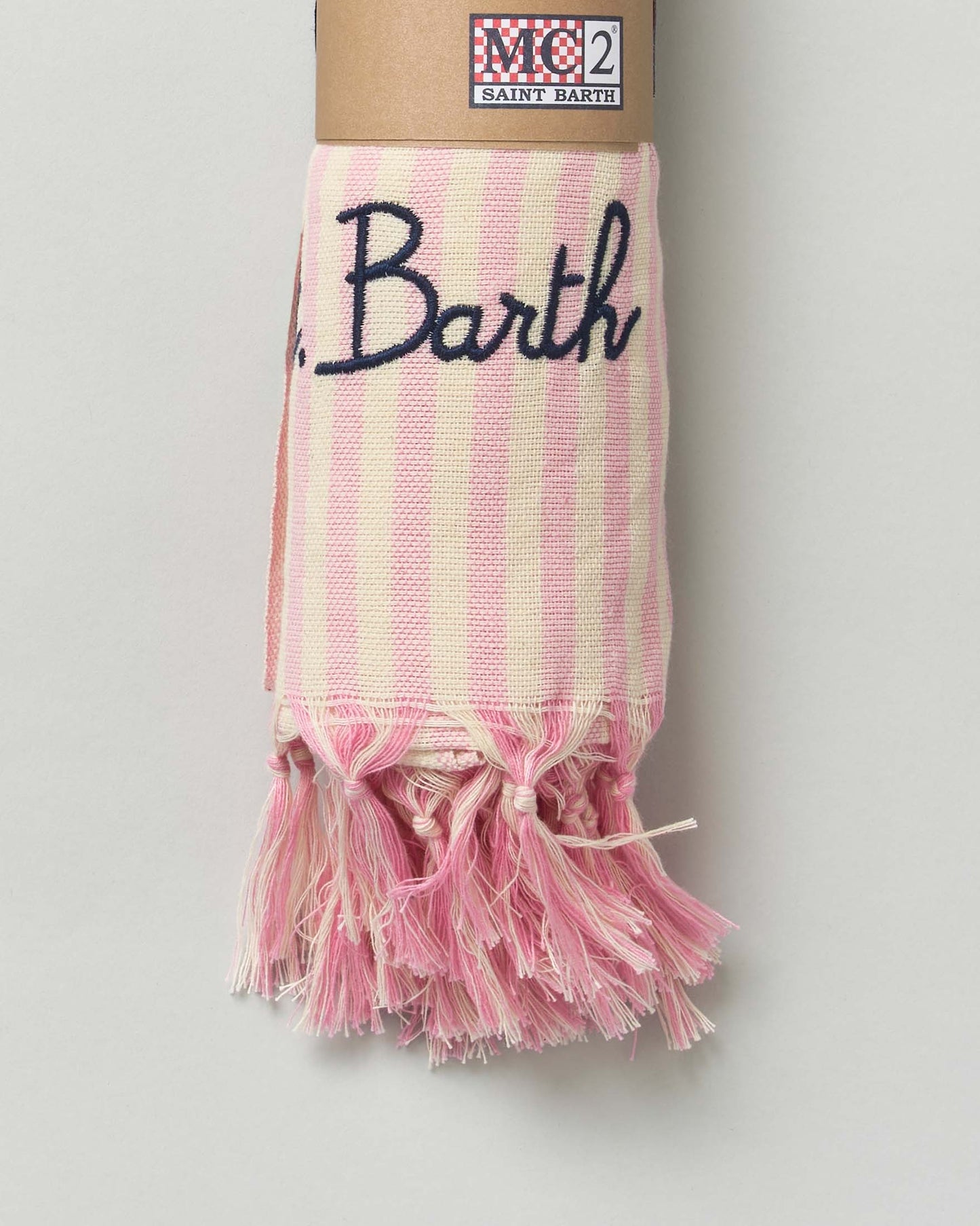 Telo mare SAINT BARTH -FOUTHAS 1-bianco/rosa