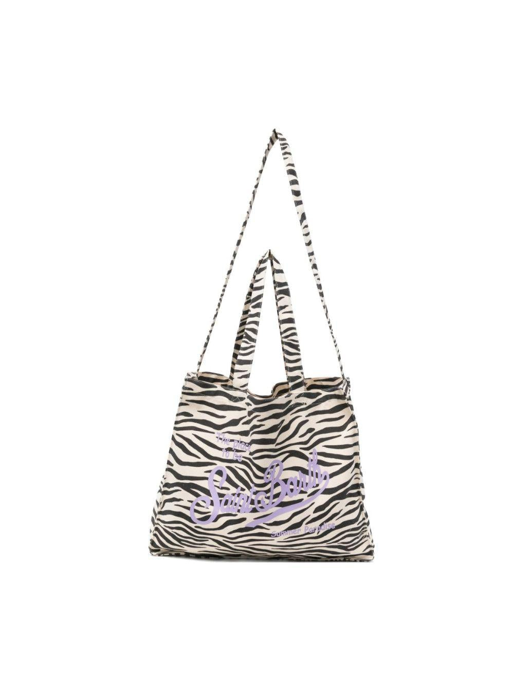 Borsa SAINT BARTH -CANVAS ZEBRA-