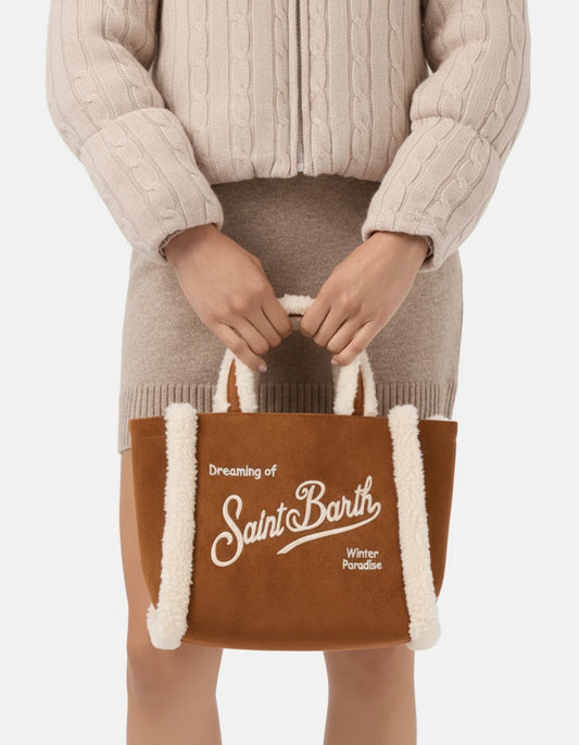 Borsa SAINT BARTH -COLETTE SHEARLING- cuoio