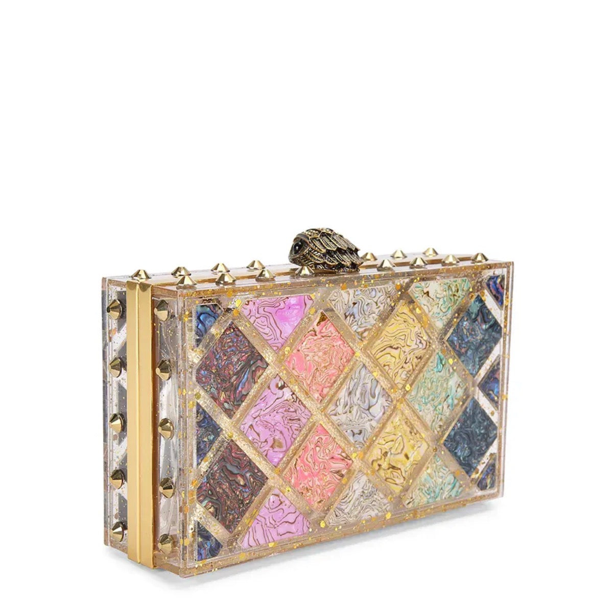 Borsa KURT GEIGER -OTHER CRYSTAL QUILT BOX CLUTCH-