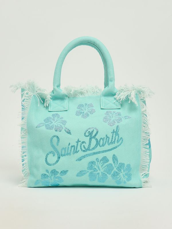Borsa SAINT BARTH -VANITY STRASS/acqua-