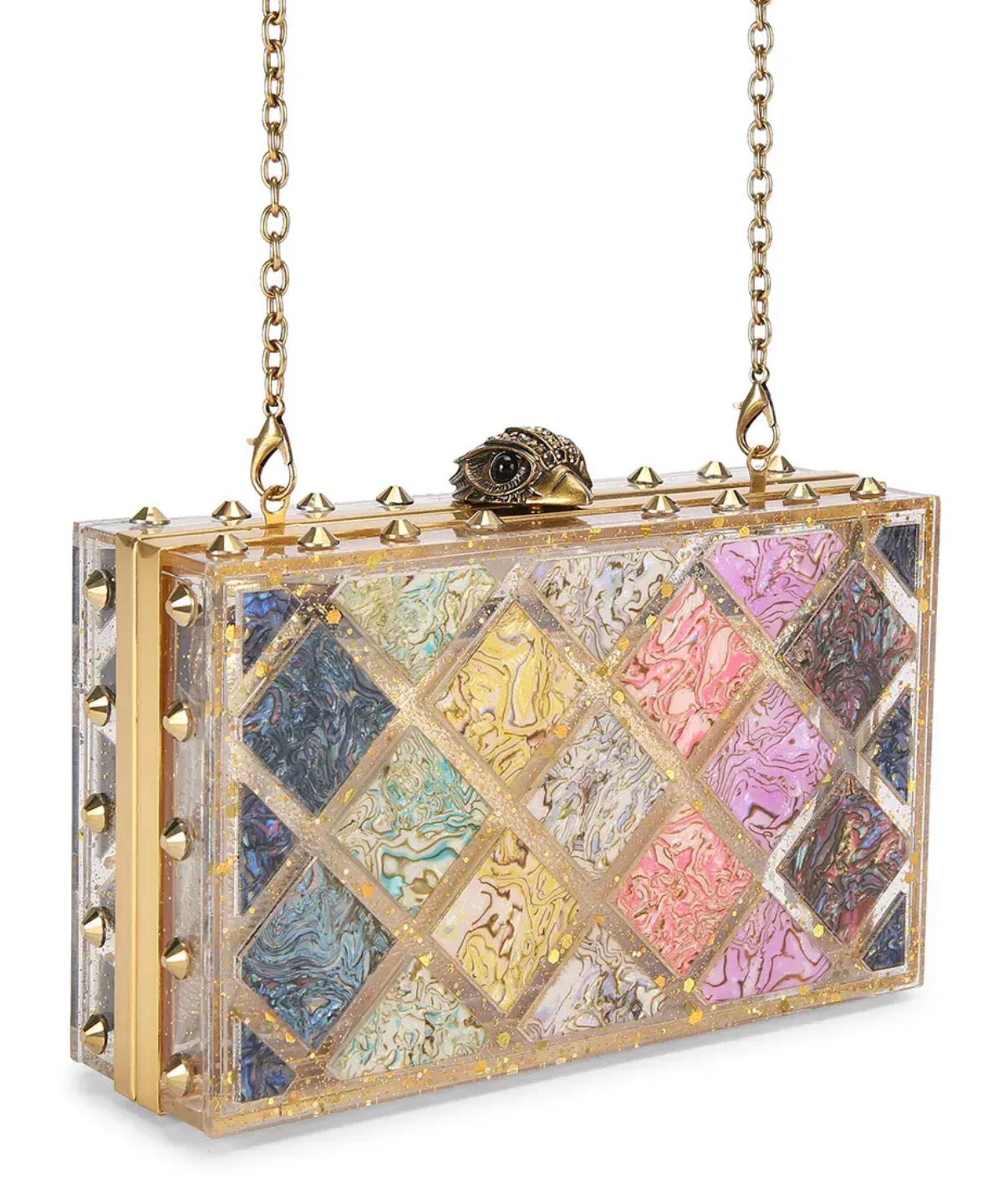 Borsa KURT GEIGER -OTHER CRYSTAL QUILT BOX CLUTCH-