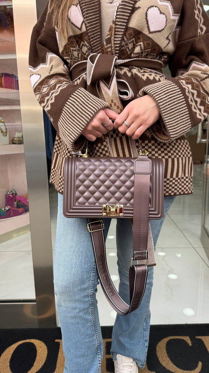 Borsa MARC ELLIS -FLAT SQUARE M- marrone/oro