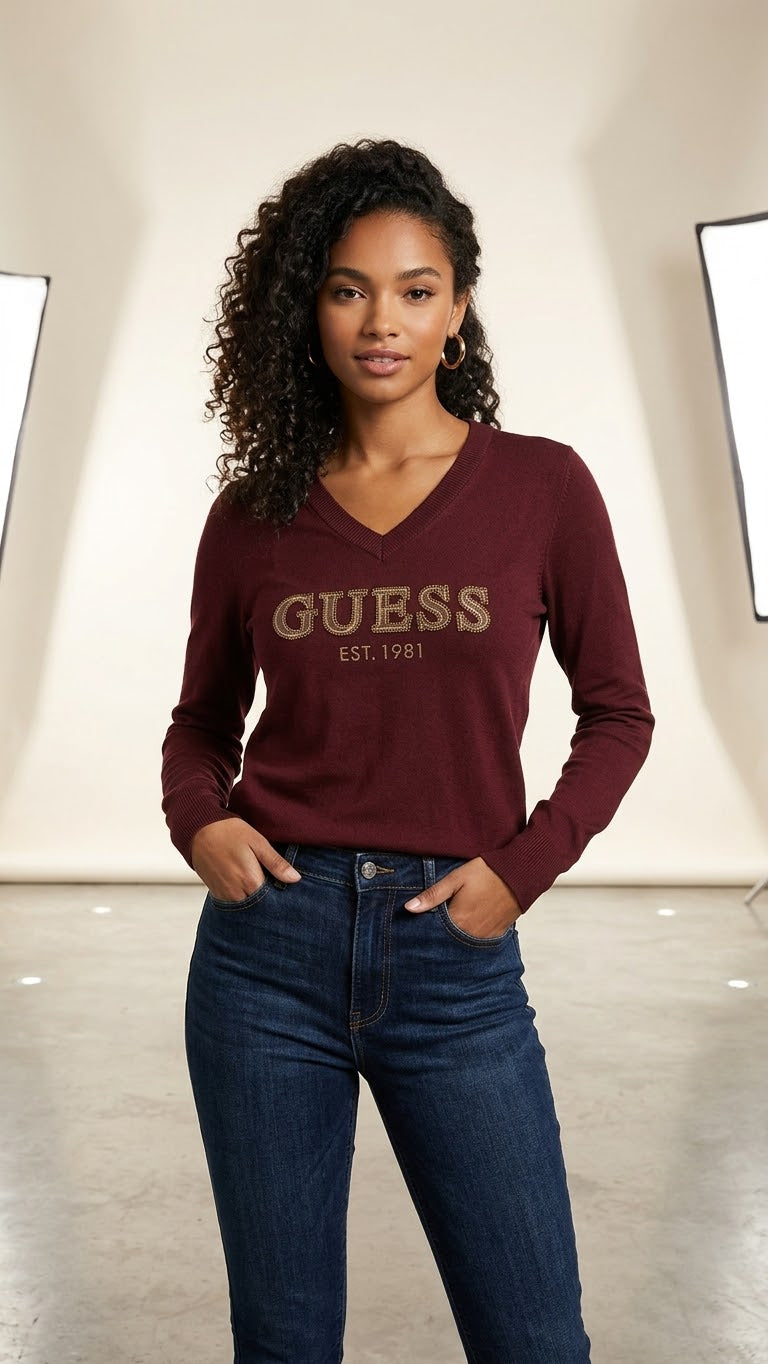 Pullover scollo a V GUESS -R55Z1456-