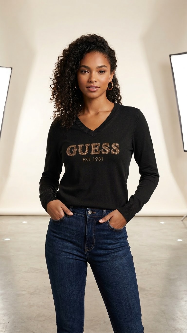 Pullover scollo a V GUESS -R55Z1456-