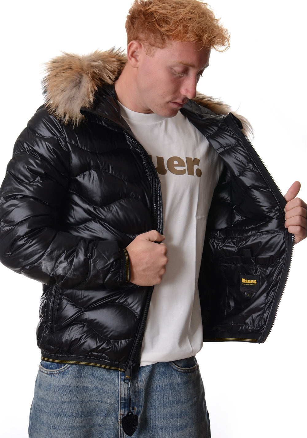 Giubbotto corto con pelliccia uomo BLAUER -WAVEFUR-