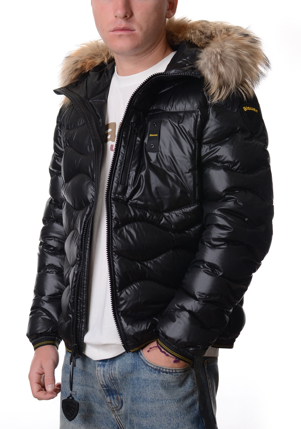Giubbotto corto con pelliccia uomo BLAUER -WAVEFUR-