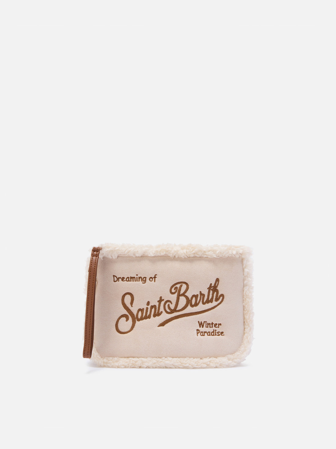 Pochette SAINT BARTH -ALINE SHEARLING TEDDY/ beige-
