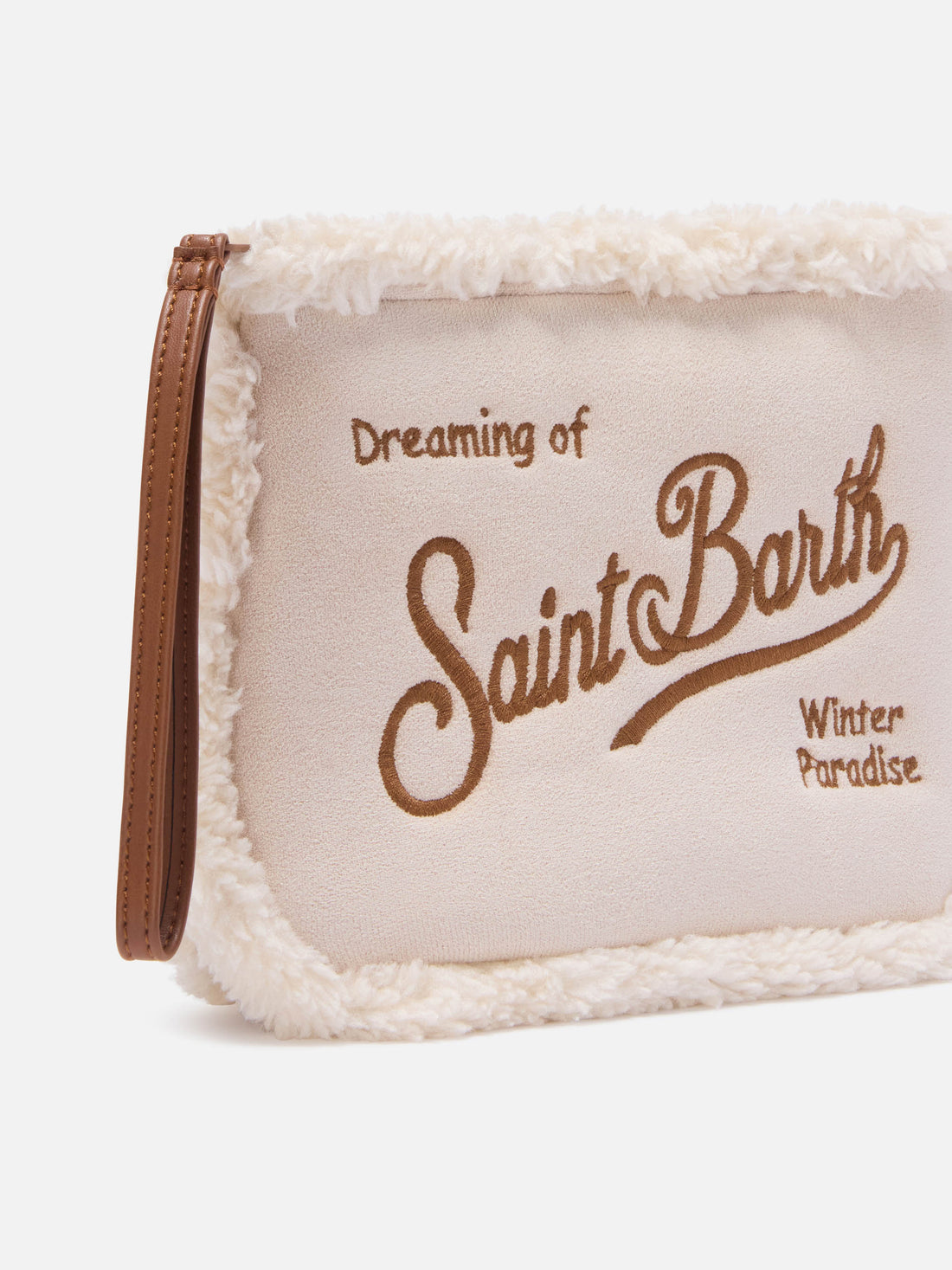 Pochette SAINT BARTH -ALINE SHEARLING TEDDY/ beige-
