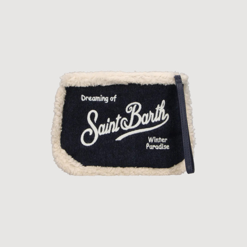 Pochette SAINT BARTH -ALINE SHEARLING TEDDY/denim-
